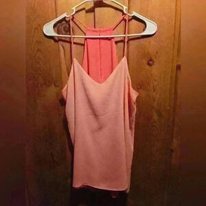 EXPRESS flowy tank‎ top sz small reversible corral color keyhole back NWT